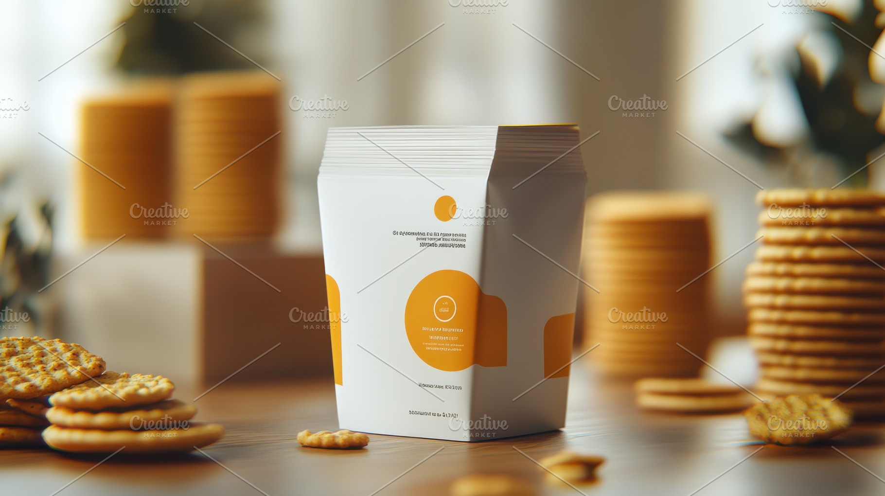 Artistic display of cookies, packagi, a Background Photo by Pixeness Studio