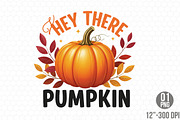 Pumpkin SVG, Fall Hey There Pumpkin, an Illustration by Designking (Thumbnail 1 of 4)