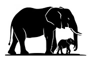elephant family silhouette design, an Illustration by Amazin_art (Thumbnail 10 of 51)