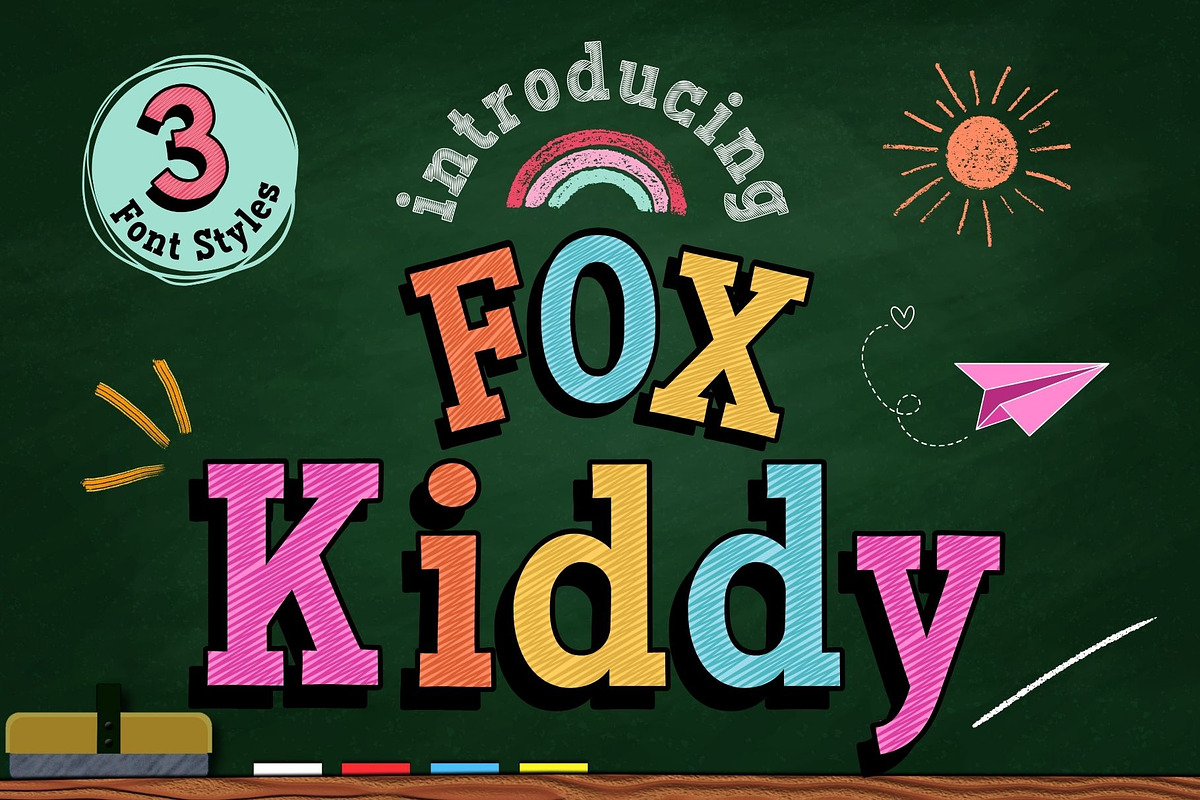 Fox Kiddy : 3 Font Styles, a Handwritten Font by Fox7 By Rattana (Photo 1 of 13)