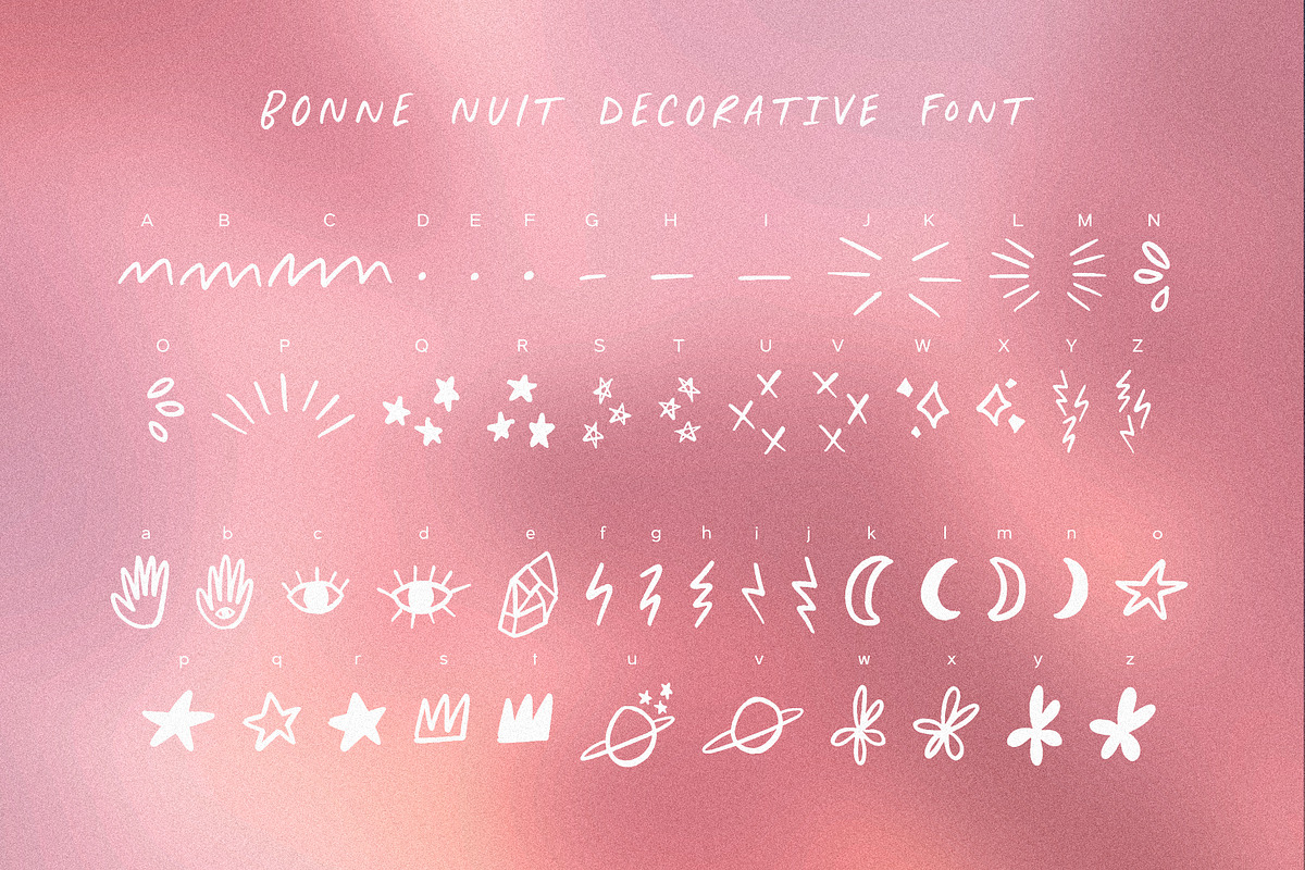 Bonne Nuit – Magical font w/ dingbat, a Font by Jen Wagner Co (Photo 9 of 9)