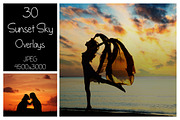 30 Dramatic Sunset Sky Overlays, a Texture Graphic by LovePhotoMoment (Thumbnail 1 of 14)