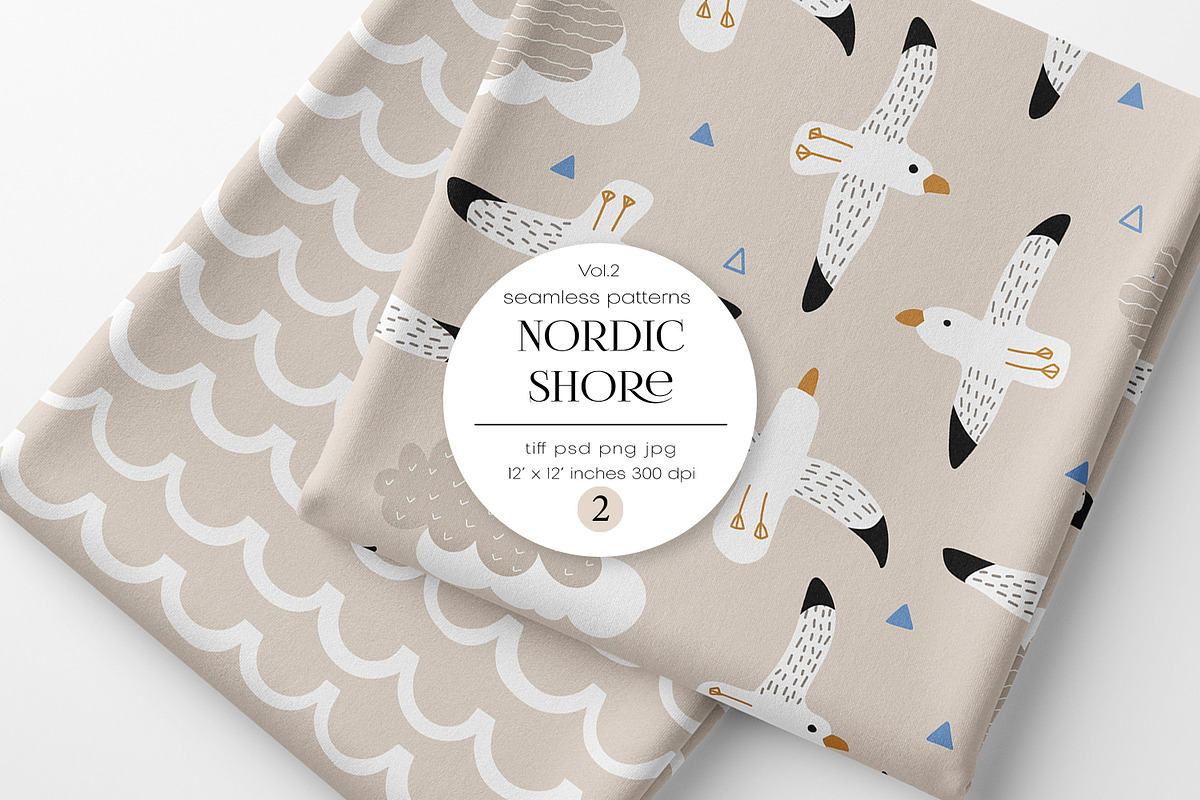 Nordic Shore – Patterns Set, a Pattern Graphic by PROTEA Watercolor Studio (Photo 1 of 7)