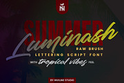 Luminash - Raw Brush Script Font, a Script Font by Inviline.co (Thumbnail 1 of 12)