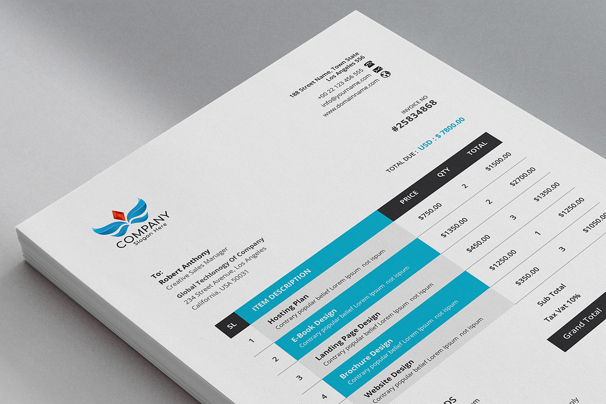 Canva Invoice, a Stationery Template by DesignDevisers (Photo 6 of 9)
