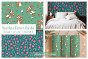 Spring Bunny & Bloom Pattern Set, an Illustration by Johanna V. Creative (Thumbnail 1 of 3)