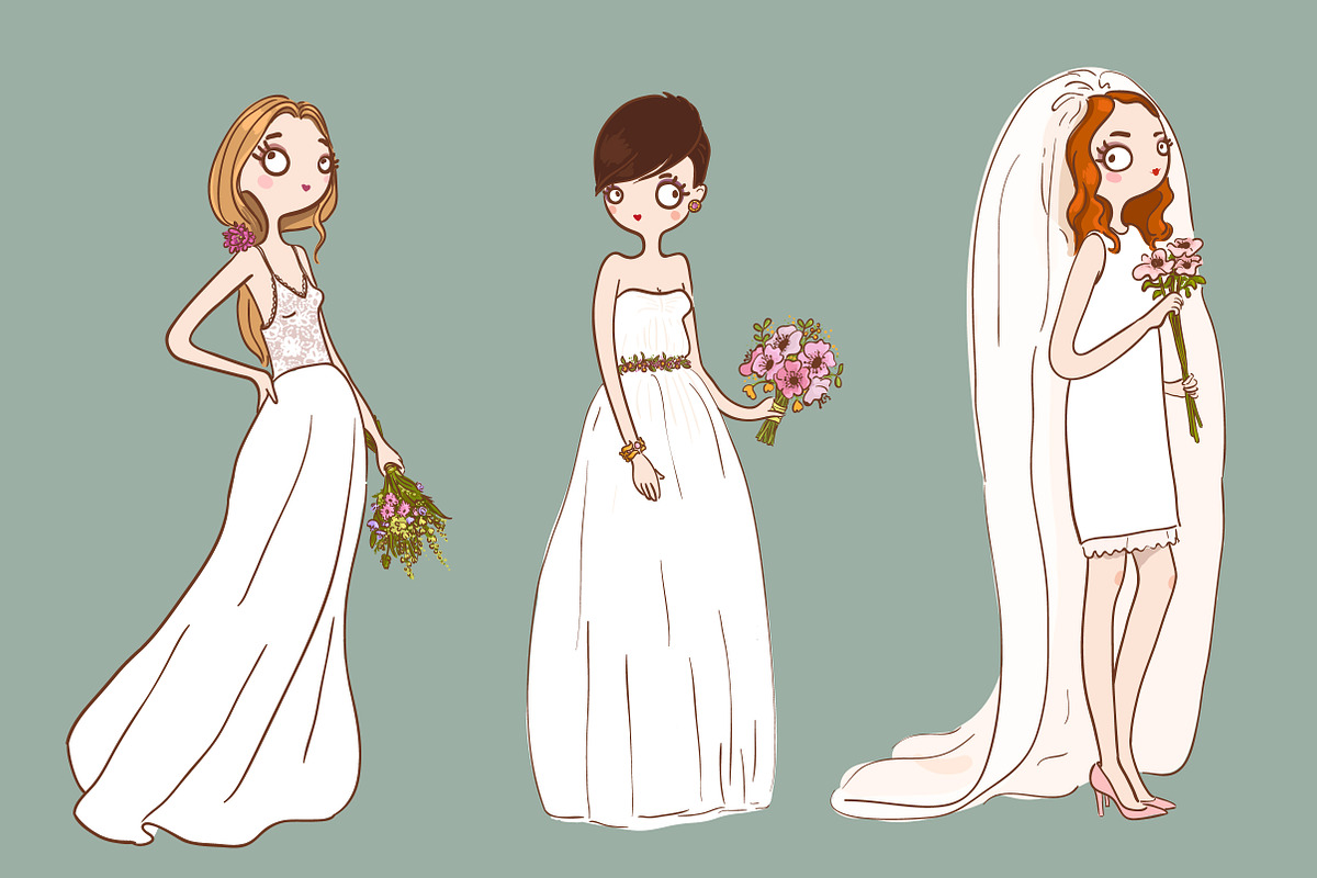 Set of 12 cute brides, an Illustration by Salvadorova (Photo 4 of 6)