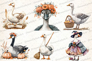 Witchy Goose Halloween Clipart Set, an Illustration by DreamCafeArt (Thumbnail 3 of 7)