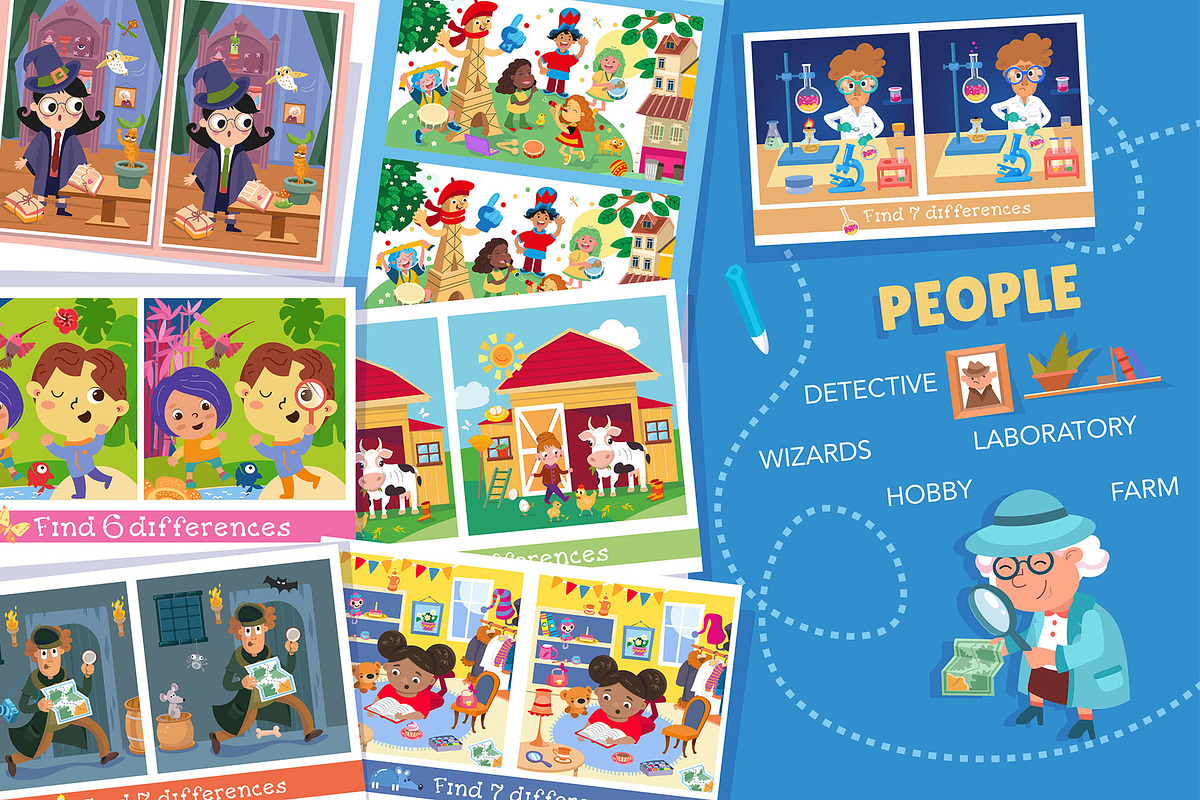 Funny Differences Set, an Education Illustration by ArtyCats (Photo 6 of 9)