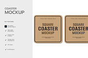 Square Coaster Mockup Set Template, a Product Mockup by graphypix (Thumbnail 2 of 4)