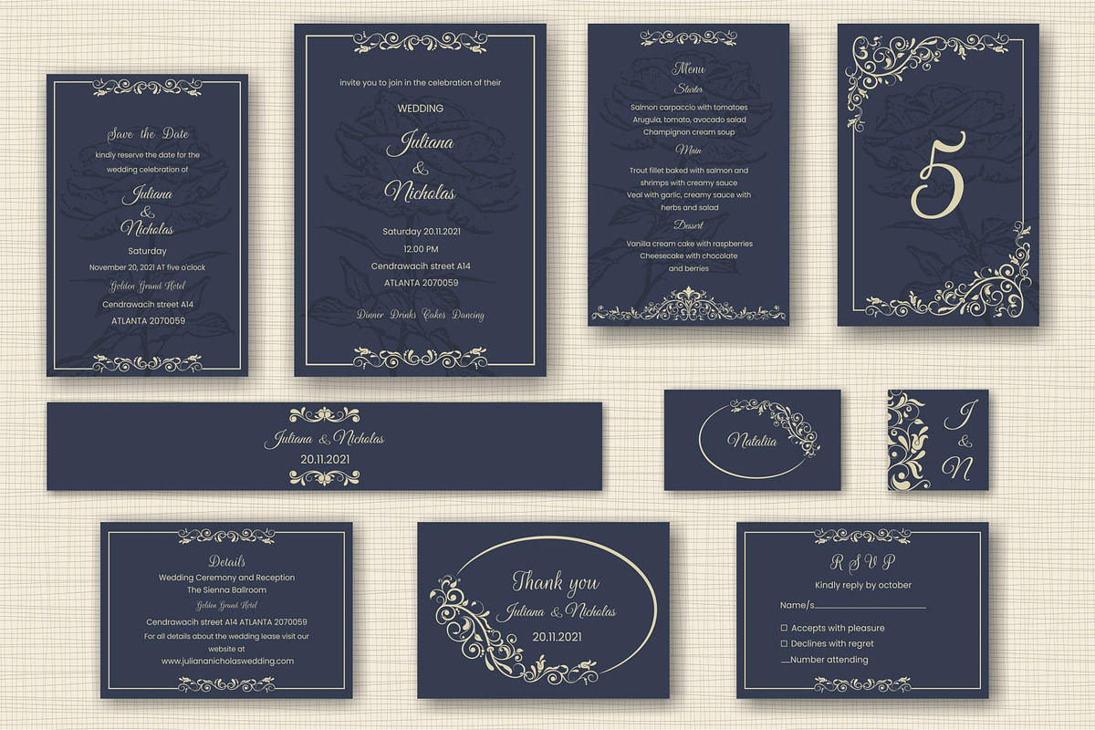 Wedding Invitation set, an Invitation Template by NataLito (Photo 1 of 5)