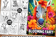 Floral Safari Animals Coloring Pages, an Animal Illustration by Ink Gallery (Thumbnail 1 of 4)