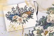 White peonies bouquet, snake clipart, an Illustration by WonderWonder (Thumbnail 5 of 9)