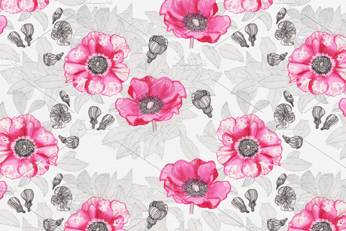 Anemones Pattern, a Pattern Graphic by Petite Salade (Photo 3 of 3)