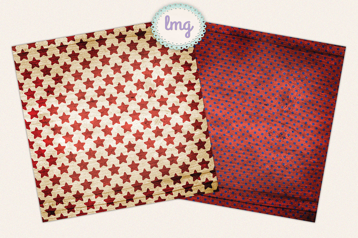 Americana Fourth Scrapbook Papers, a Pattern Graphic by Lavender Mint Graphics (Photo 4 of 6)