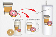 Coffee Donut Clipart, a Graphic by Artnoy (Thumbnail 4 of 5)
