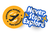 Retro travel Digital Stickers Bundle, an Object Graphic by TSRY (Thumbnail 3 of 3)