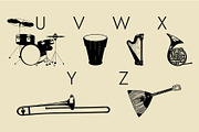 Music Instruments Dingbats Font, a Symbol Font by Minimalartstudio (Thumbnail 3 of 8)