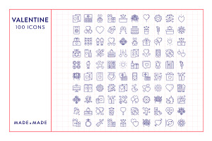 Valentines Day Line Icons