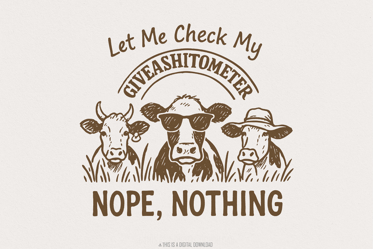 Funny Cow Giveashitometer PNG, an Illustration by SharpMarketplace (Photo 1 of 9)