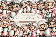 Whimsical Lamb with Easter Eggs Clip, an Illustration by Sublimation Artist (Thumbnail 1 of 6)
