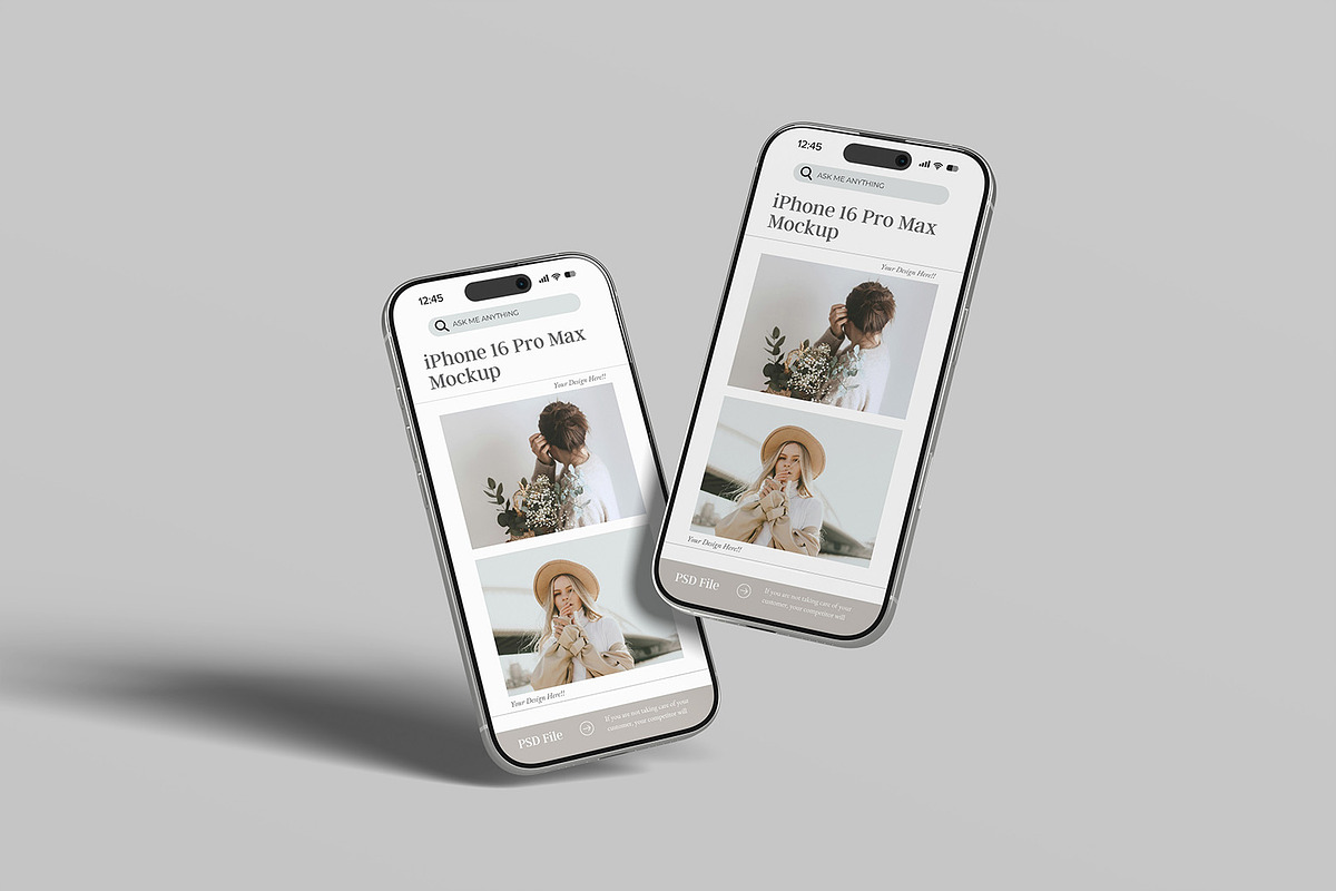 iPhone 16 Pro Max Mockup, an iPhone Mockup by ZifaraDesign (Photo 3 of 5)