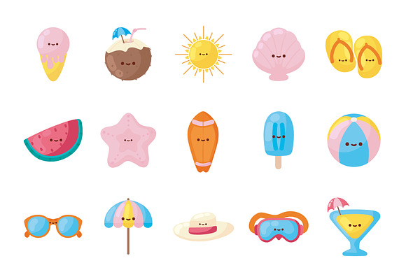 Cute Summer Illustration Set preview 2