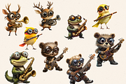 ANIMAL MUSICAL ORCHESTRA CLIPART, an Animal Illustration by Daring Digies (Thumbnail 4 of 7)