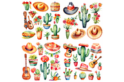 Prompt Mexican Folk Clipart, a Decorative Illustration by Creative design (Thumbnail 3 of 7)