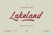 Lakeland brush font, a Script Font by Emyself Design (Thumbnail 1 of 10)