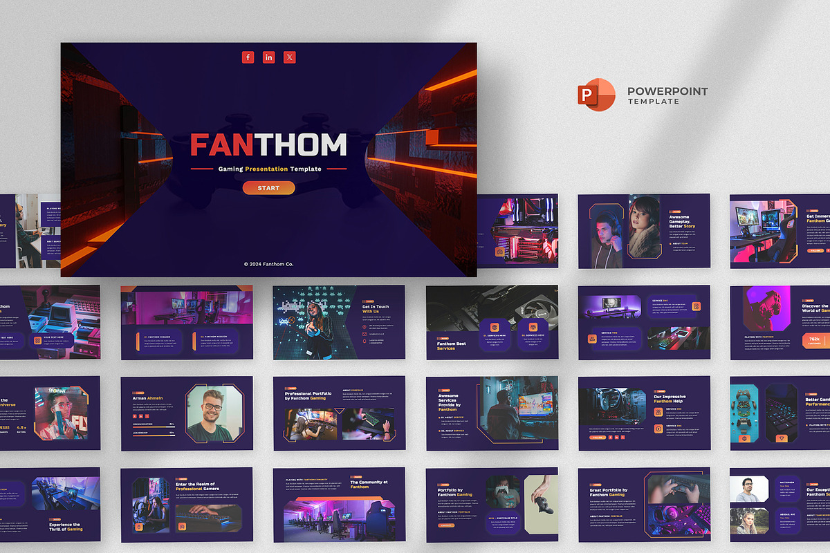 Gaming eSports Powerpoint Template, a Presentation Template by fluffstudio (Photo 1 of 5)