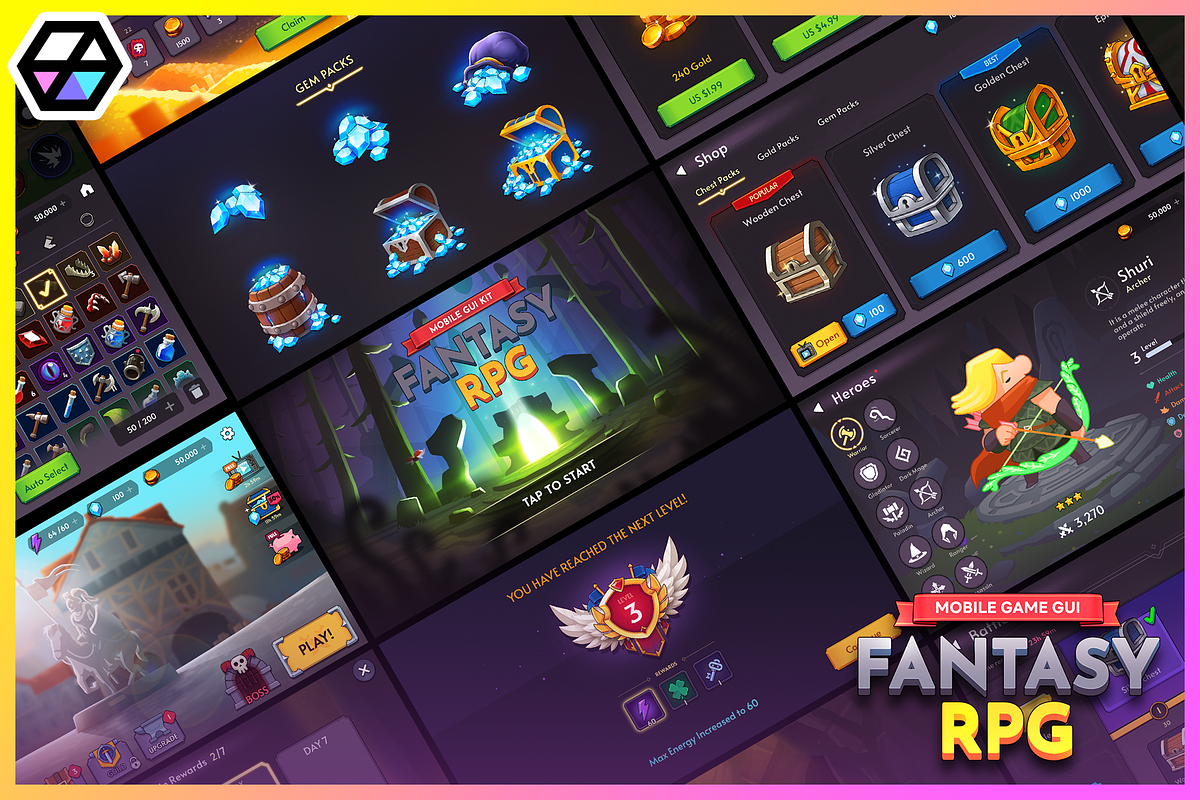 GUI Pro - Fantasy RPG, an UI Kit Template by LAYERLAB (Photo 1 of 59)