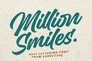 Million Smiles - Lettering Font, a Script Font by Subectype Studio (Thumbnail 1 of 9)