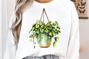 Watercolor Hanging Plant Vase PNG, an Illustration by SinaCreation (Thumbnail 2 of 7)