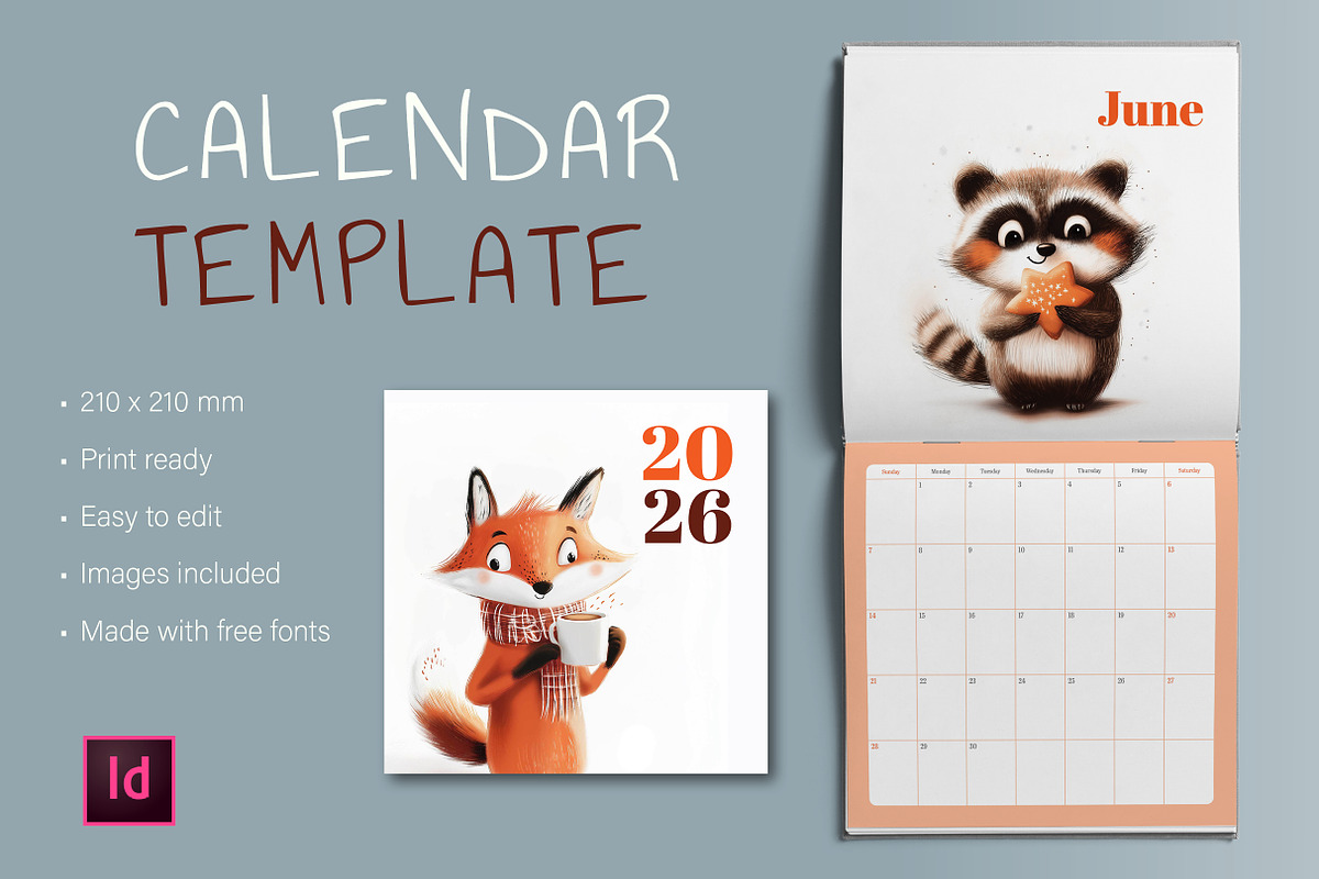2026 Calendar Template for InDesign