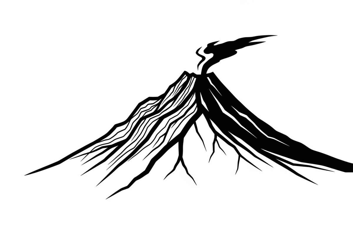 collection of volcano silhouettes, an Illustration by Amazin_art (Photo 19 of 31)
