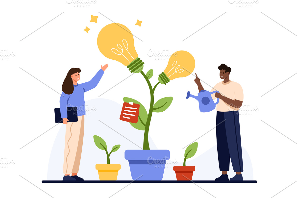 Creative Growth A Woman and Man, an Illustration by Flashvector