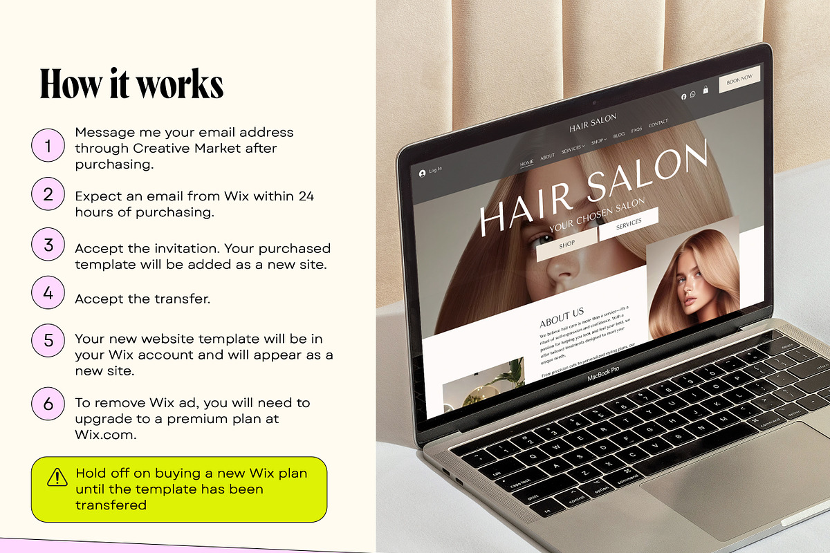 Hair Salon Wix Studio Website, a Wix Template by Template Twist Shop (Photo 4 of 9)