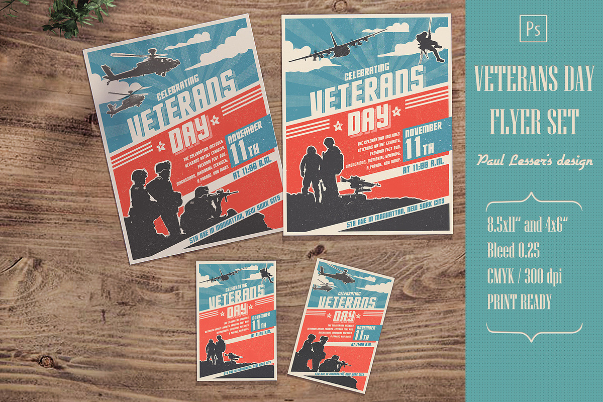 Veterans Day Flyer, a Flyer Template by Paul Lesser (Photo 1 of 5)
