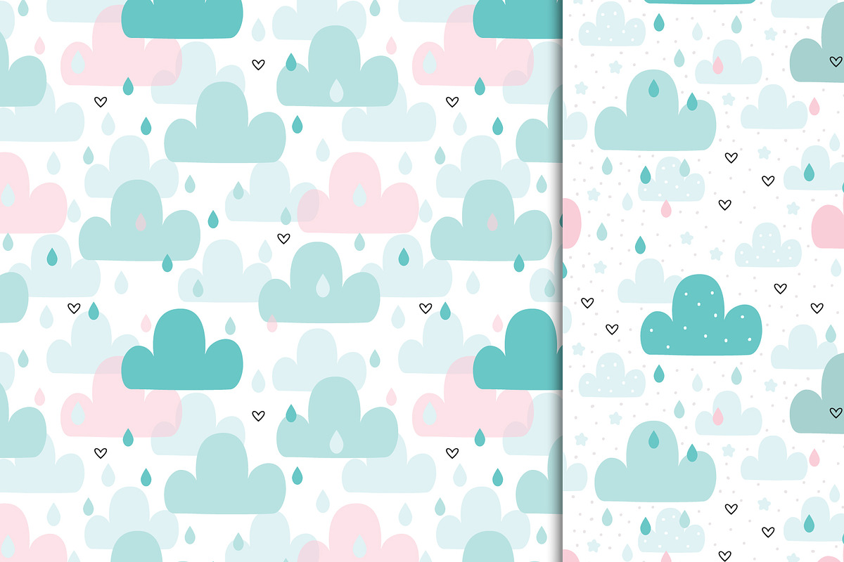 lovely clouds patterns collection!, a Pattern Graphic by Irene_Boiko_ART (Photo 3 of 6)
