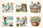 Spring Laundry Clipart, a Seasonal Illustration by DreamArtGraphic (Thumbnail 2 of 4)