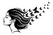 Woman Butterfly Hair Silhouette, an Object 3D Model by yasushie (Thumbnail 16 of 31)