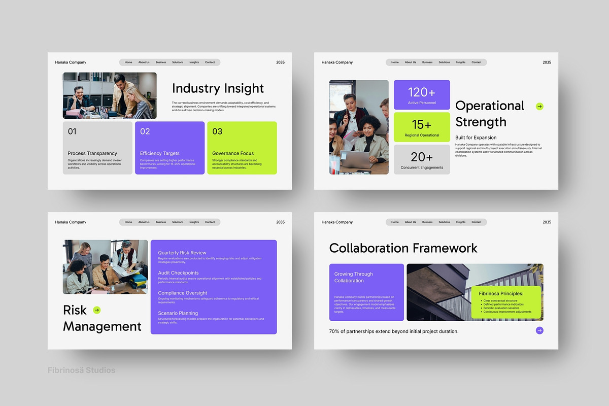 Lime Purple Corporate Profile Deck, a Presentation Template by FIBRINOSÄ (Photo 5 of 6)