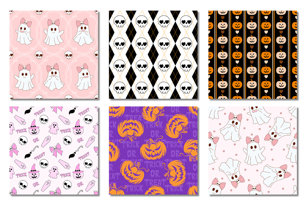 Halloween Seamless Patterns, a Pattern Graphic by wind mill (Photo 2 of 4)