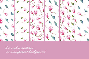 Spring Flowers Bundle PNG Patterns