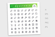 Vegetable Line Icons Set, an Outline Icon by Voysla's Shop (Thumbnail 4 of 4)
