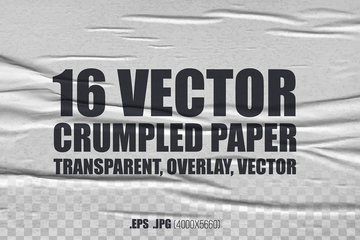 Crumpled paper - Vector set, a Texture Graphic by ArtemKovalenco (Photo 1 of 4)