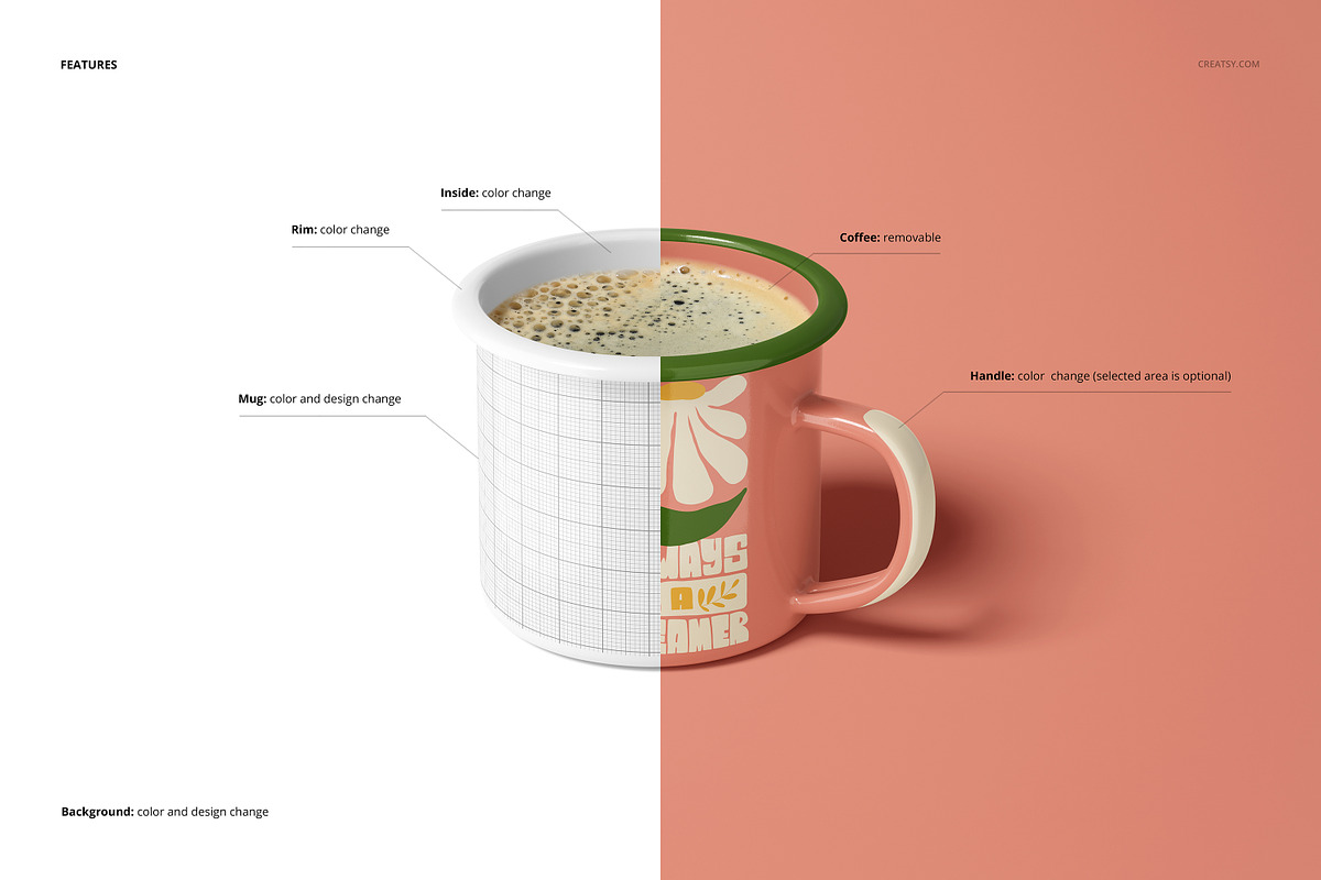 360ml Enamel Mug Mockup Set, a Cups & Container Mockup by creatsy5 (Photo 3 of 30)