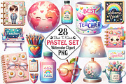 Pastel school clipart Back to school, an Illustration by RobertsArt (Thumbnail 1 of 7)