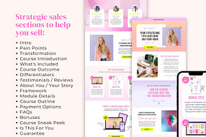 Sales Page Template, Canva Website